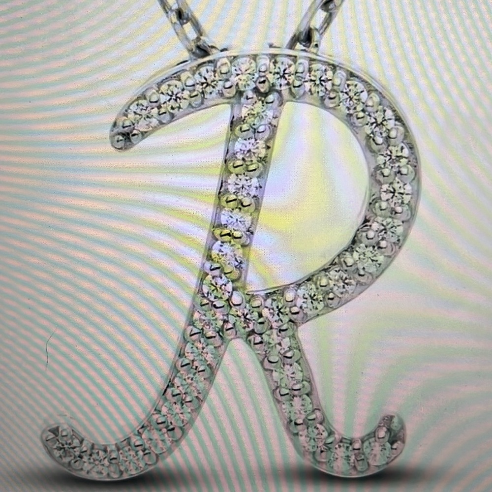 Jared R initial diamond necklace - Picture 2 of 2